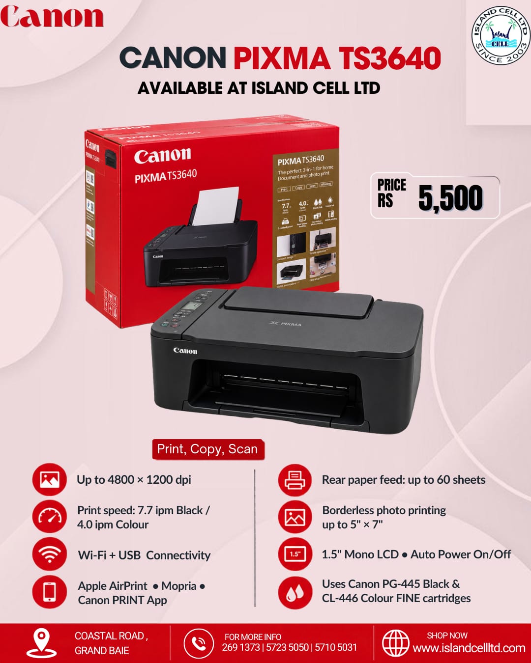 Canon Pixma TS3640 Printer